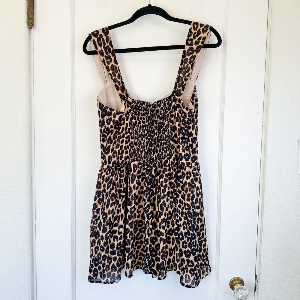 Reformation | NWT Taiga Fit & Flare Mini Dress in Leo Leopard Print Size 10 $218 - Picture 5 of 8